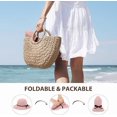 thumbnail image 5 of Pakyozj Sun Beach Hats for Women, Summer UPF 50+ UV Sun Protection Wide Brim Woven Hat Foldable Packable Knitted Cap, 5 of 7
