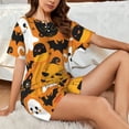 thumbnail image 3 of Cute Halloween (1) Womens Pajamas Short Set Soft Short Sleeve Sleepwear Button Down Pjs Set with Pockets S XXL Medium, 3 of 5