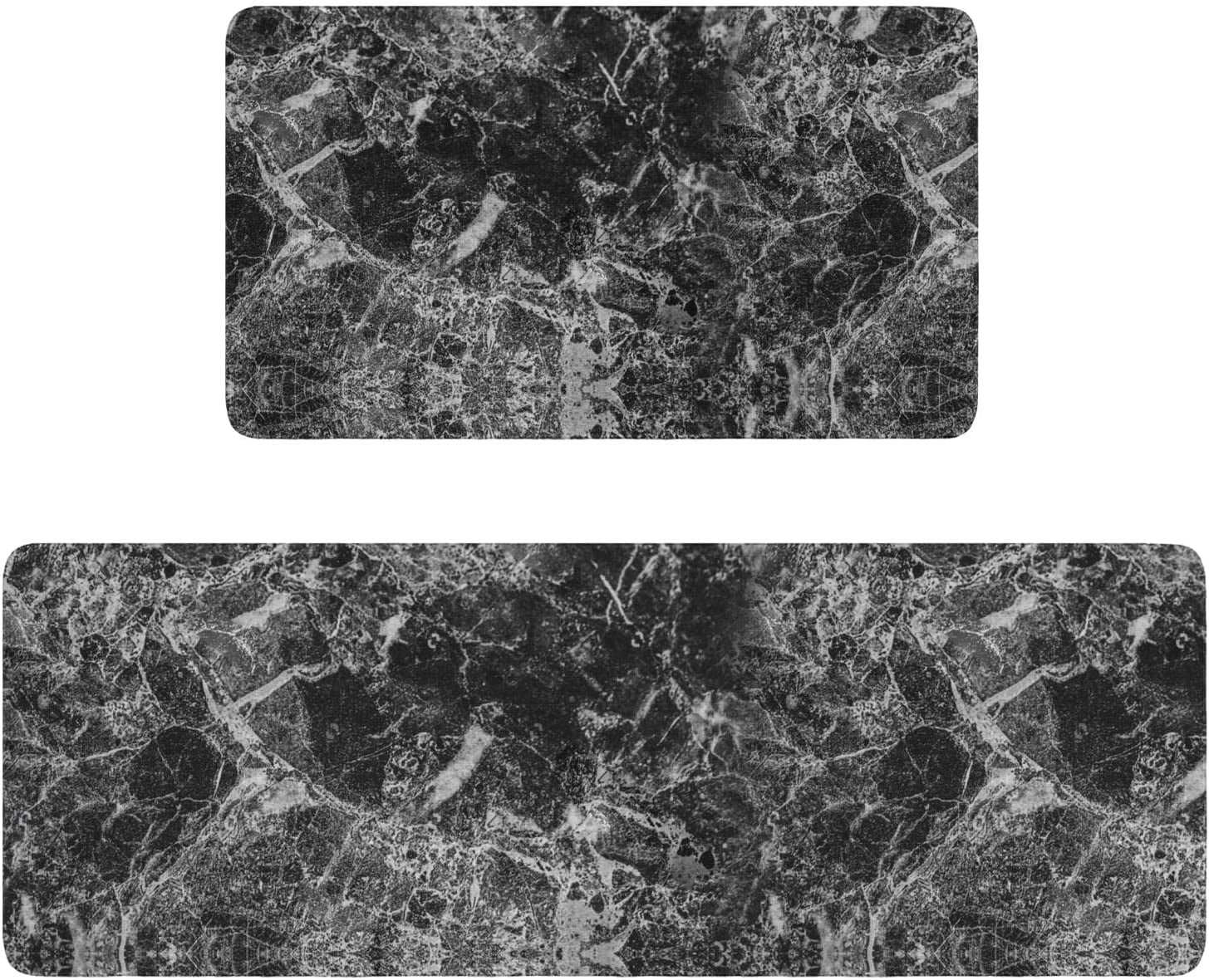 Ieva Cesn Marble Kitchen Mats Set 2 Pieces Super Waterproof NonSlip