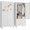 2 Drawers White, variant on Silkight 71" Metal Wardrobe Armoire, Heavy-Duty Steel Closet with 2 Doors, 2 Drawers & Adjustable Shelves, Rust-Proof Storage Cabinet with Hanging Rod, Gold Handles, Anti-Tip Kit Included