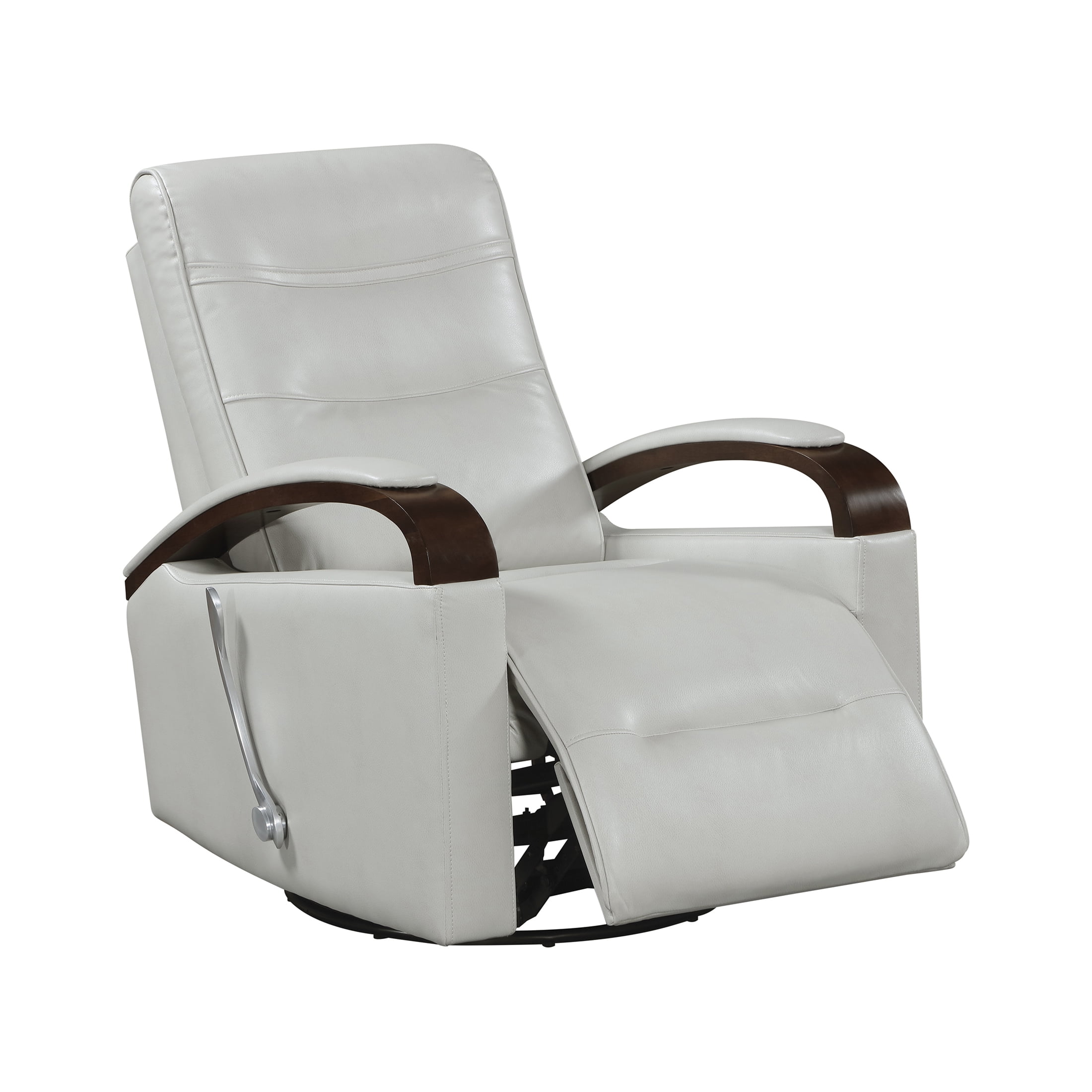 OakvillePark Goldenmere Faux Leather Swivel Glider Reclining Chair, Smoke