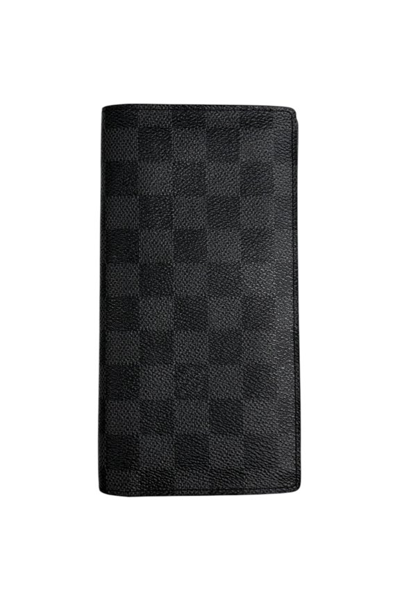 Pre-Owned Louis Vuitton Portefeuille Brazza Bifold Wallet with Coin Purse, Damier Graphite...