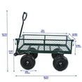 thumbnail image 5 of Mesh Steel Garden Cart 550 lbs, Folding Utility Wagon with 10 Inch Wheels, Green, 5 of 6