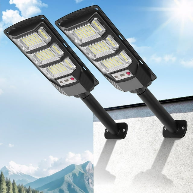 Farolas solares FOWSEEK 6500K, paquete de 2 con sensor de movimiento