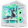 thumbnail image 5 of Hoengager King Gaming Desktop AMD Ryzen 5 5500 6-Core 3.6 GHz,Radeon RX 6600 8GB, 16GB DDR4 3200MHz RAM ,1TB PCIe+1TB SATA SSD ,RGB FAN ,WiFi &Bluetooth Windows 11 Pro Prebuilt Gaming PC-White, 5 of 7