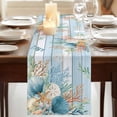 thumbnail image 3 of Table Runners 70 Inches Long Dress Scarves, Blue Beach Coastal Farmhouse Coffee/Dining/Kitchen Table Decor, Holiday Table Runner, Summer Nautical Coral Shell Botanical Vintage 13x70 Inch, 3 of 9