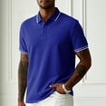 thumbnail image 2 of JULMCOMO Polo Shirts for Men Contrast Trim Collared Short Sleeve Summer Golf Shirts Slim Fit Comfy Soft Business Casual Men Clothing Royal Blue M, 2 of 5