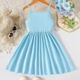 thumbnail image 5 of Gubotare Dresses for Little Girls Little Girls Vintage Spaghetti Strap Dress Kids Sundress Casual Dresses (Blue,Size 6-7 Years), 5 of 8