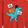 thumbnail image 3 of Instant Message - Eat Pizza Turkey Dino - Toddler & Youth Long Sleeve Graphic T-Shirt, 3 of 6