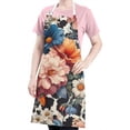 thumbnail image 5 of Pioneer Flower Floral Print Pattern Apron-Garden Aprons for Women with Pockets-Cotton Linen Waterproof Kitchen Cooking Gardening Aprons Adjustable for Kitchen,Cooking,BBQ and Salon 33x27 Inch, 5 of 7