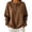 Brown, variant on Women's Quarter Zip Henley Sweatshirt Long Sleeve Crew Neck Pullover Solid Color Casual Loose Fit French Terry Hoodie Top Autumn Winter Athletic Workout Track Jacket S-2XL