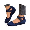 thumbnail image 3 of Womens Shoes,Casual Shoes Stylish Closed Toe for Everyday Wear Elastic Bands Casual Shoes for Denim Styling,Shoes for Women,Navy,6.5, 3 of 8