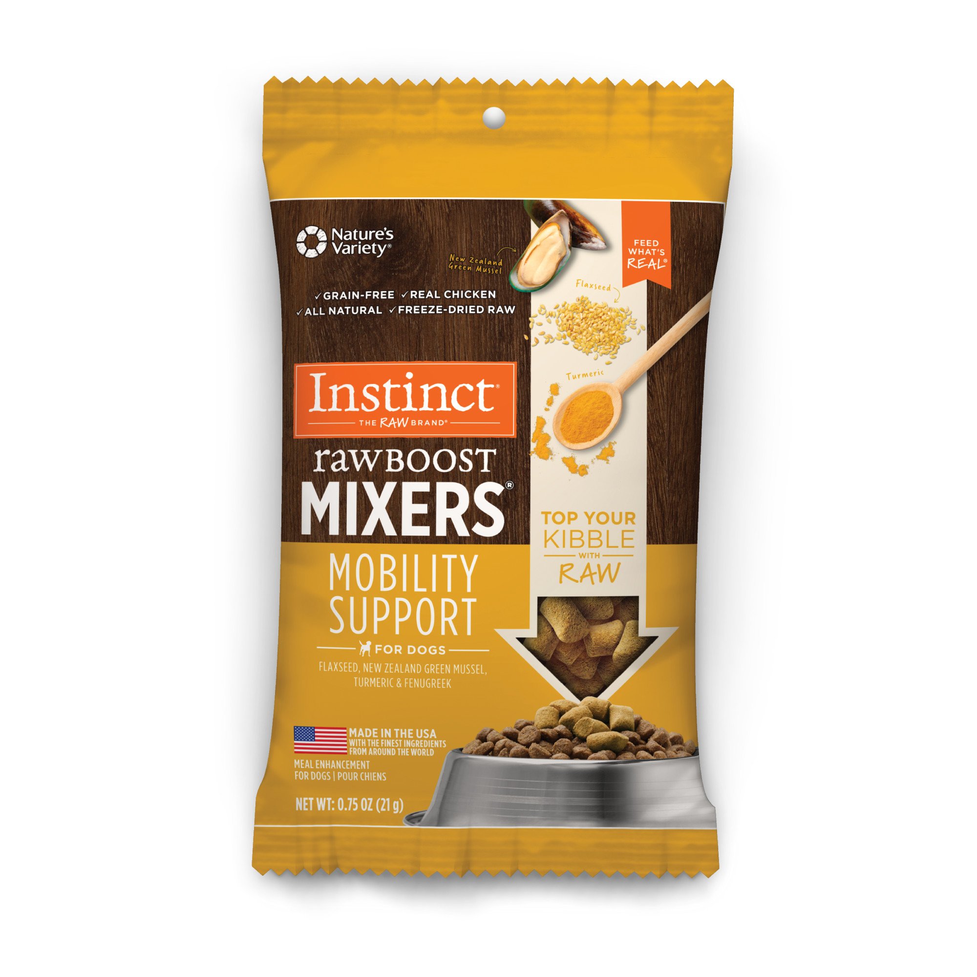 Instinct Freeze Dried Raw Boost Mixers Mobility Support Grain Free All Natural Dog Food Topper