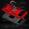 thumbnail image 6 of Allytech Rugged Case for Google Pixel 7A, Military Grade Protection Shockproof Non-Slip Cover with Metal Rotatable Ring Stand, Magnetic Car Mount Holder Fashion Case for Google Pixel 7A - Red, 6 of 6