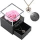 thumbnail image 1 of Regalo para ella, regalos de cumpleaños para mujeres, mamá, esposa, abuela, rosa real conservada con collar de corazón, te amo en 100 idiomas, juego de regalo, 1 of 5