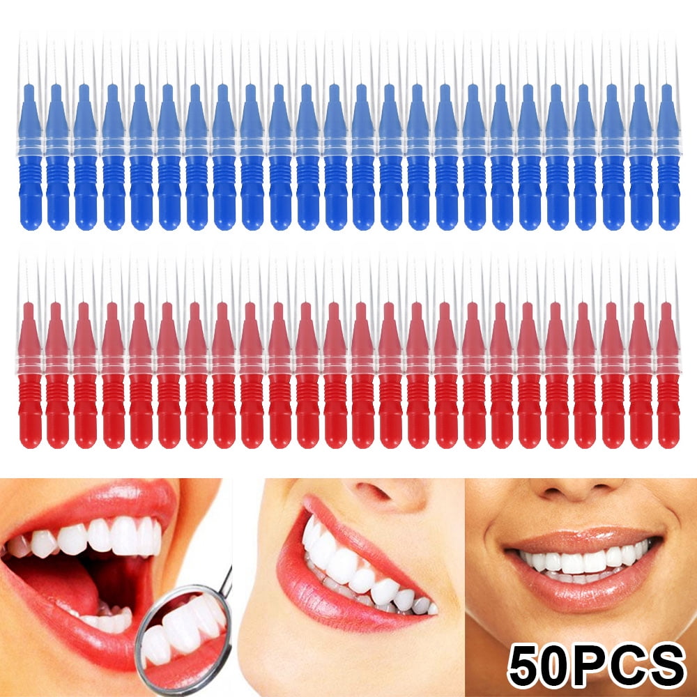 HOTBEST 50/100 Interdental Brush Toothpick Cleaners Floss Cleaning