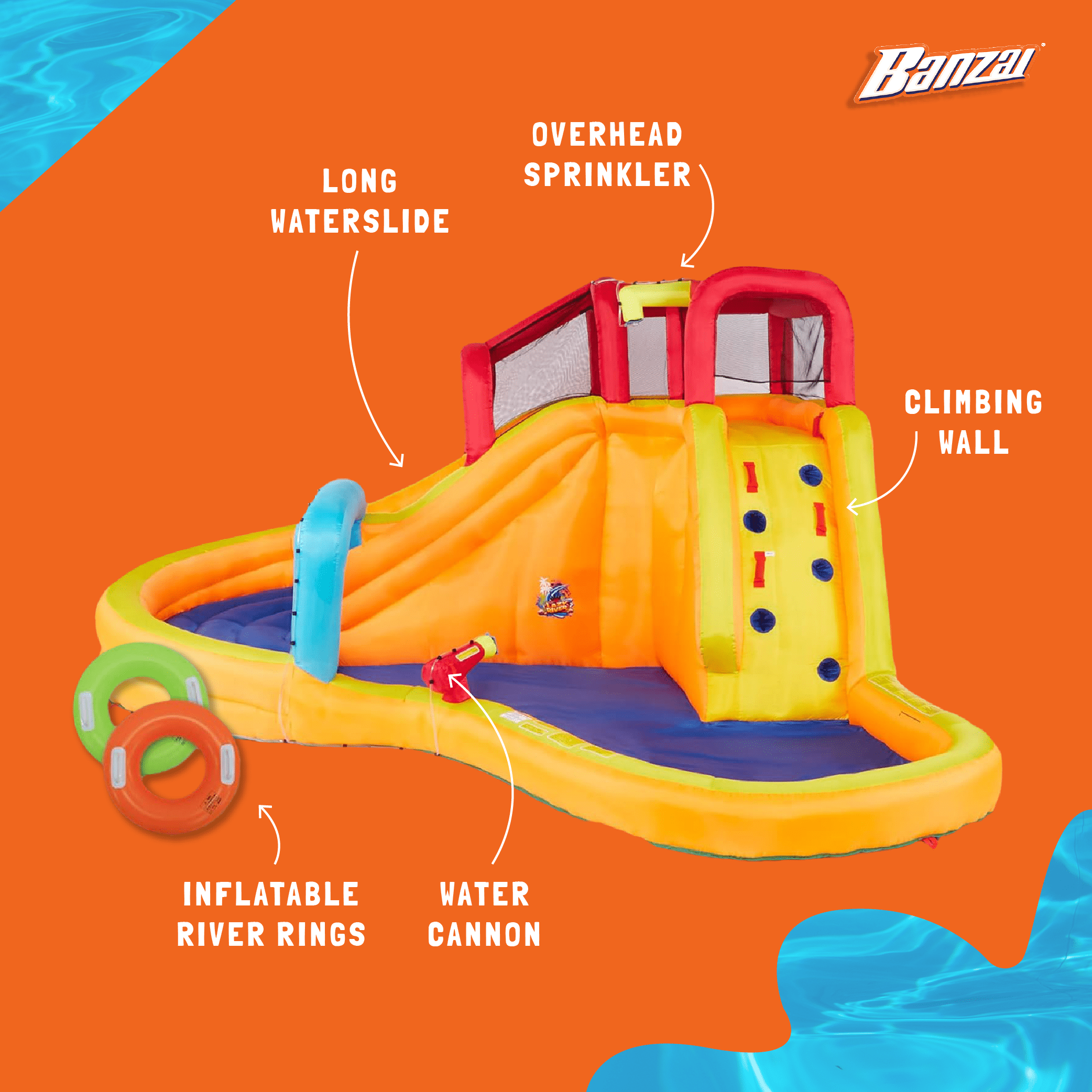 Banzai lazy river store water slide