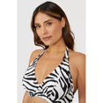 thumbnail image 3 of Gorgeous - Top de Bikini Estampado de Cebra para Mujer (Blanco, Negro), 3 of 4