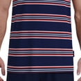 thumbnail image 3 of GÖTZBURG Pijama corto para hombre, cuello en V, rayas, algodón, pijama Azul/Rojo 2XL (XX-Large), 3 of 3