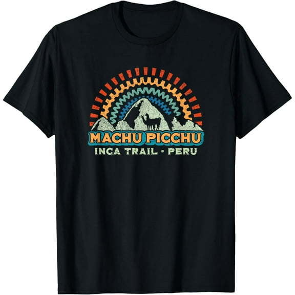 Machu Picchu Retro Llama | Cuzco Peru | Vintage Inca Trail T-Shirt