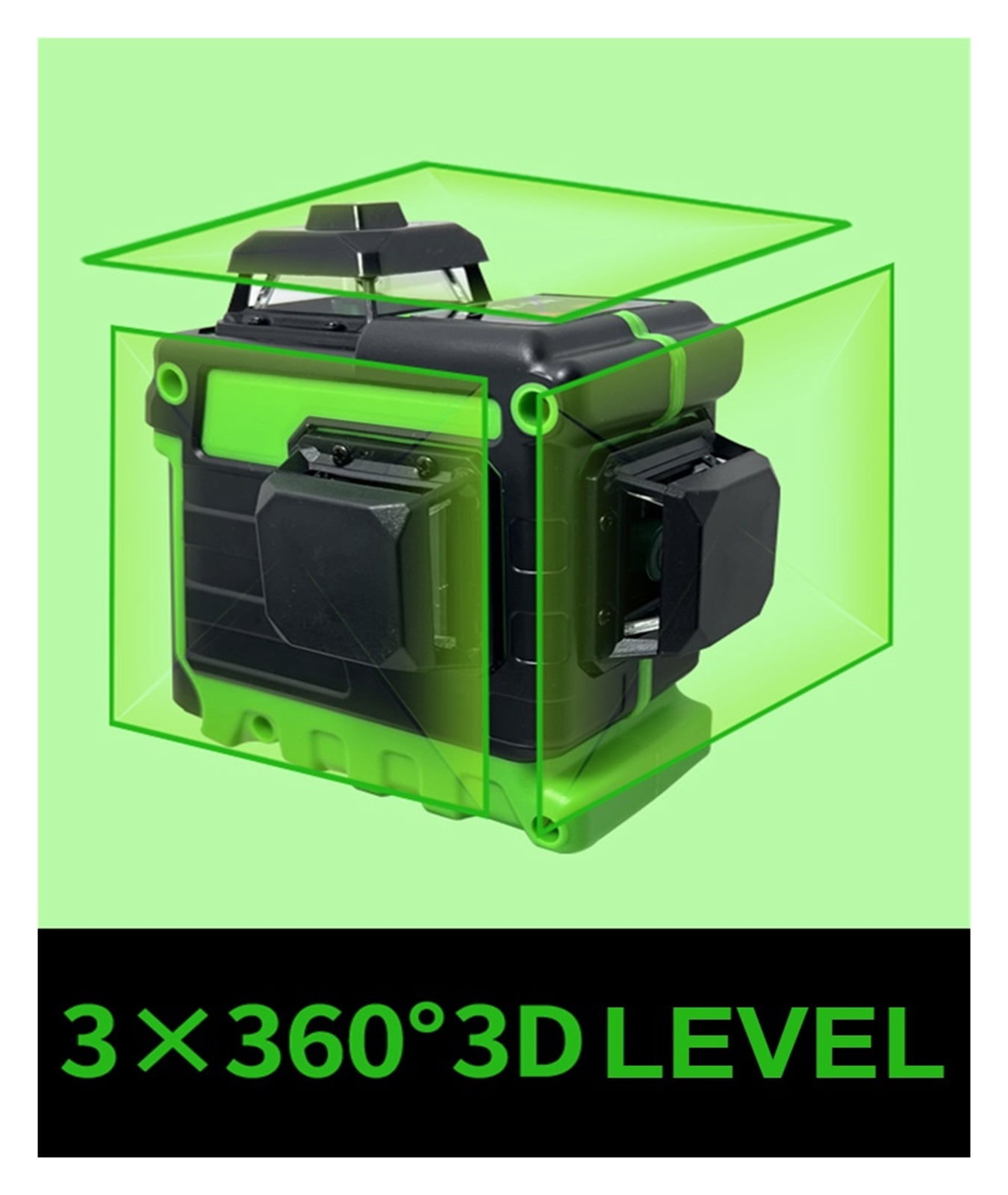 Level 12 Lines 3D Level, Self-Leveling Horizontal And Vertical Cross Super Powerful Green Beams