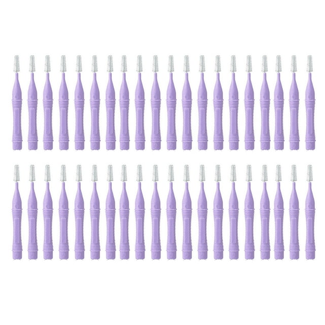 40 cepillos interdentales para prevenir la caries y eliminar el mal aliento, cepillo de limpieza para adultos, morado, 1,2-1,5 mm