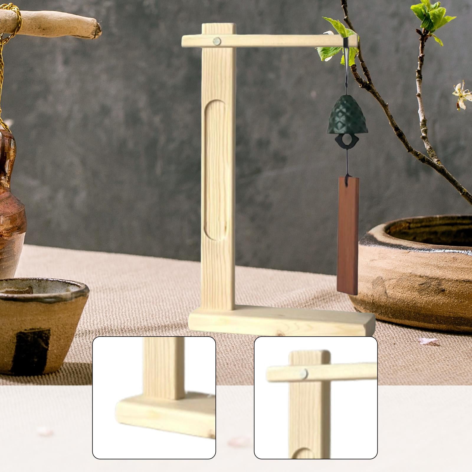 simhoa Wind Chime Stand Hanger Elegant Decorative Windchime Holder Hanging Rack for Pendant Necklace Accessories Sturdy Room Desktop Wood Color