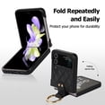 thumbnail image 2 of Allytechgroup Galaxy Flip 4 Case with Ring Holder Stand, Premium PU Leather Stylish Shockproof Anti-Scratch Portable Phone Case Cover for Samsung Galaxy Z Flip 4, Black, 2 of 9