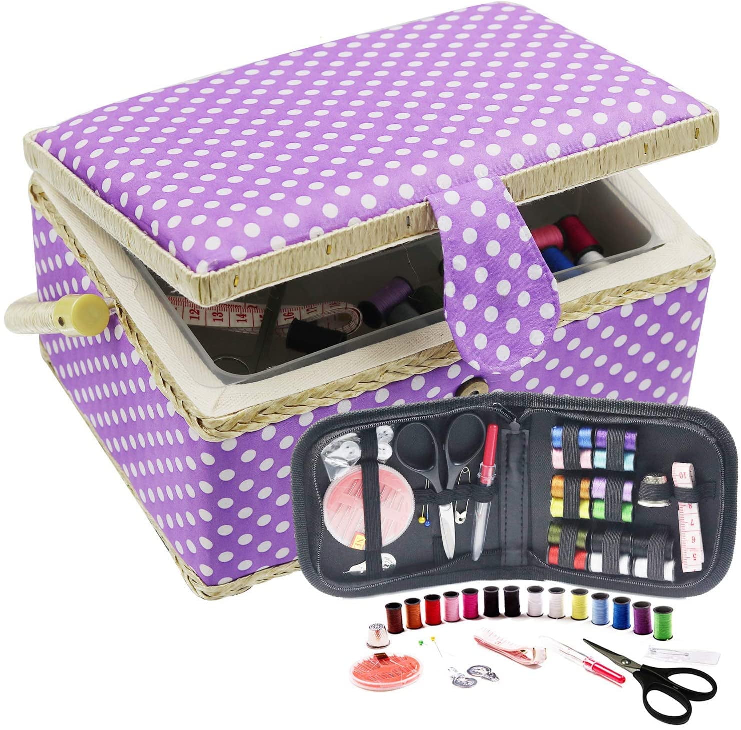Sewing Basket with Sewing Kit Accessories (Purple, Medium) Walmart Canada