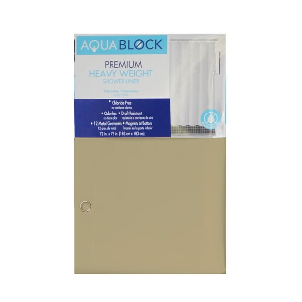 Beige PEVA 10 Gauge Shower Curtain LinerPremium Heavy Weight, Mildew