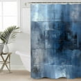 thumbnail image 2 of Blue Ombre Shower Curtains for Bathroom Waterproof Fabric Bath Curtains Decor Bath Tub Curtain Modern Retro Oil Painted Abstract Art Decorative Shower Curtain Sets with 12 Hooks, 72x72 Inch, 2 of 6
