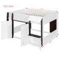 thumbnail image 2 of Harper & Bright Designs Full House Loft Bed with Playhouse, Modern Wood Cabin Bed with Storage Cabinets and Under Bed Play Area for Boys & Girls Bedroom, Espresso+White, 2 of 20