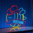thumbnail image 5 of Handmadetneonsign Beehaw Neon Sign, Bee With Cowboy Hat Wall Art Decor, Bedroom Bee Lover Gifts Wall Decor, 5 of 5