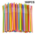 thumbnail image 4 of Blarkrus 100-Count Flexible Plastic Drinking Straws, 10 in Long, Assorted Colors, Disposable for Quick Cleanup, Ideal for Cocktails and Summer BBQs, 4 of 7