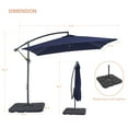thumbnail image 6 of ACEGOSES 8.2x8.2ft Square Offset Patio Umbrella with Base, Outdoor Hanging Umbrella with Steel Ribs for Deck, Balcony and Garden,Royal blue, 6 of 7