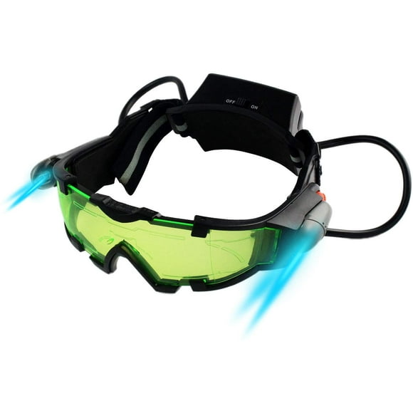 GFDYREE Spy Night Vision Goggles Adjustable Kids LED Night Goggles Flip-Out Lights Green Lens for Racing Bicycling Skying to Protect Eyes