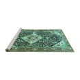thumbnail image 2 of Ahgly Company Machine Washable Indoor Rectangle Medallion Turquoise Blue Traditional Area Rugs, 3' x 5', 2 of 4
