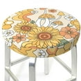 thumbnail image 3 of Balery Groovy Hippie Flower Mushrooms Velvet Round Bar Chair Cushion Cover Adjustable, Protects From Scratches And Stains, Soft & Washable Ideal For Wooden And Metal Stools - 13 Inch, 3 of 7