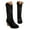 Black, variant on Cowboy Boots for Women Boho Embroidered Suede Wide Calf Western Cowgirl Boots with Side Zipper