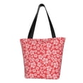 thumbnail image 1 of Fotbe Red Hibiscus Flower Bolsa de Playa con Estampado, Bolsa de Hombro, Bolsa de Mano Espaciosa, Bolsa de Viaje Ligera, Bolsa de Compras Versátil, 1 of 6