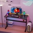 thumbnail image 2 of FDW Writing Office Student PC Desk Extra Large Modern Ergonomic Racing Style Table Workstation Carbon Fiber Cup Holder Headphone Hook, Red, 2 of 7