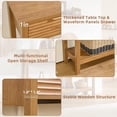 thumbnail image 4 of LEYAOYAO Fluted 47.2" Console Table with 3 Drawers & Open Shelf, Modern 2-Tier Wood, Boho Sofa Table for Living Room, Hallway, Entrance Foyer, Brown, 4 of 8