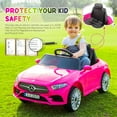thumbnail image 5 of Bopilon Kids Electric Ride on Car with Remote Control, 12V Licensed Mercedes Benz Kids Car Battery Powered Electric Vehicles Toy Car, Adjustable Speed, Safety Belt, Music&LED Lights(Pink), 5 of 7