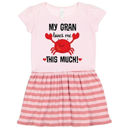 

Inktastic Gran Loves Me Grandson Gift Gift Toddler Girl Dress