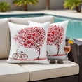 thumbnail image 4 of Valentine's Day Outdoor Waterproof Pillow Covers Set of 2, Modern Red Heart Love Tree Bicycle Romantic Pillowcase Decorative Throw Cushion Cases for Patio Garden Couch 20 x 20 Inches, 4 of 9