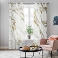 thumbnail image 6 of Kitchen Curtains 84 Inch Length 2 Panels, Golden Marble Grommets Window Treatment Curtain, Abstract Modern Minimalist Art Thermal Curtains Drapes for Living Room/Bathroom, 6 of 9
