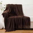 thumbnail image 6 of Battilo Dark Brown Throw Blanket,Chocolate Brown Throws,Lightweight Knit Blanket for Couch,50"x60", 6 of 8