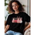 thumbnail image 2 of Camiseta de mujer, camisetas de manga corta, tops casuales, lindos gatos, camiseta de cuello redondo para el Día de San Valentín para mujer, 2 of 8