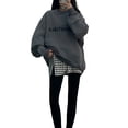 thumbnail image 5 of KOMOO Women Hoodie Bottoming Skirt High Waist Fake Lower Sweep Skirt Side Spilt Hem Casual Skirt, 5 of 6