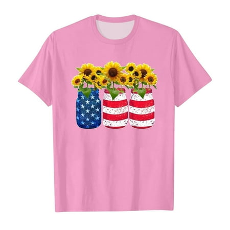 

Summer Toddler Boys Girls Independence Day Short Sleeve Prints T Shirt Tops Skin-Friendly Baby Boys Girls T Shirts Clothes
